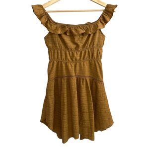 Wild Fable Cottagecore Ruffle Tiered Mini Dress Brown Size‎ XS NWT Ren Faire